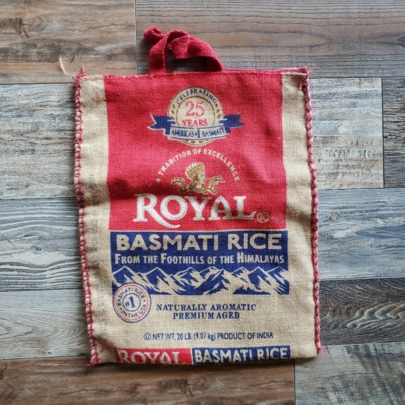 Brown Vintage Looking Burlap Rice Bag - Picture 2 of 2